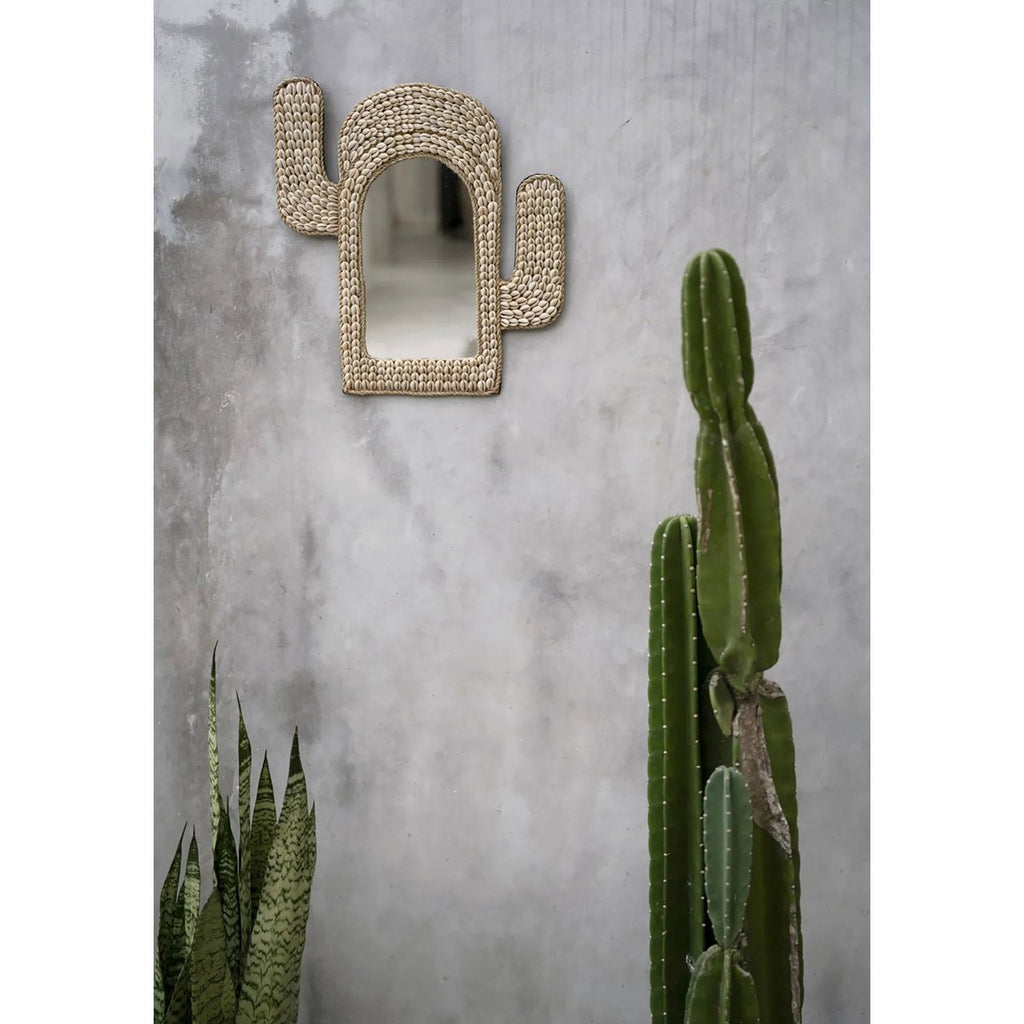 The Cactus Shell Mirror - White - LUXONAS HOME