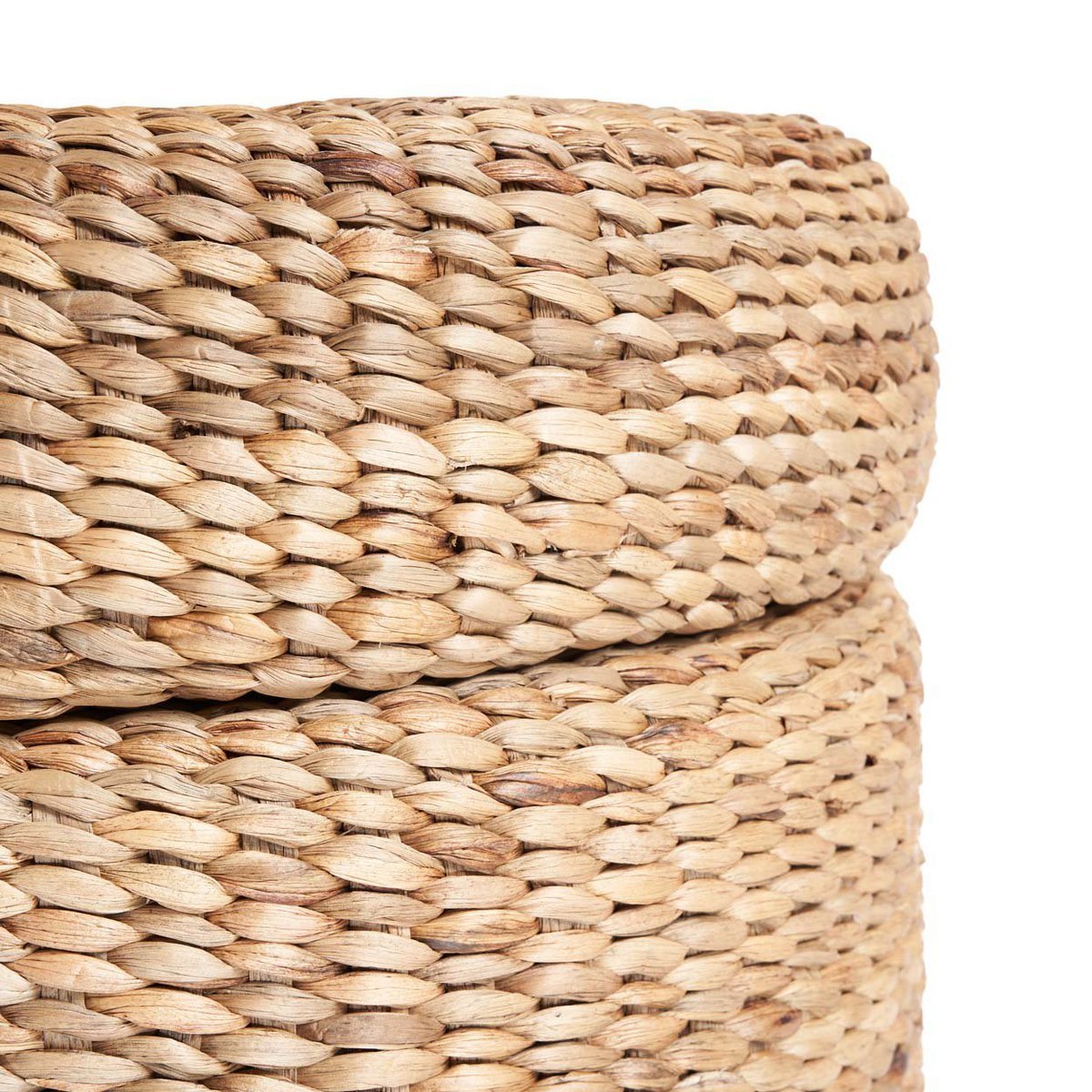 The Circle Storage Ottoman - Natural - LUXONAS HOME