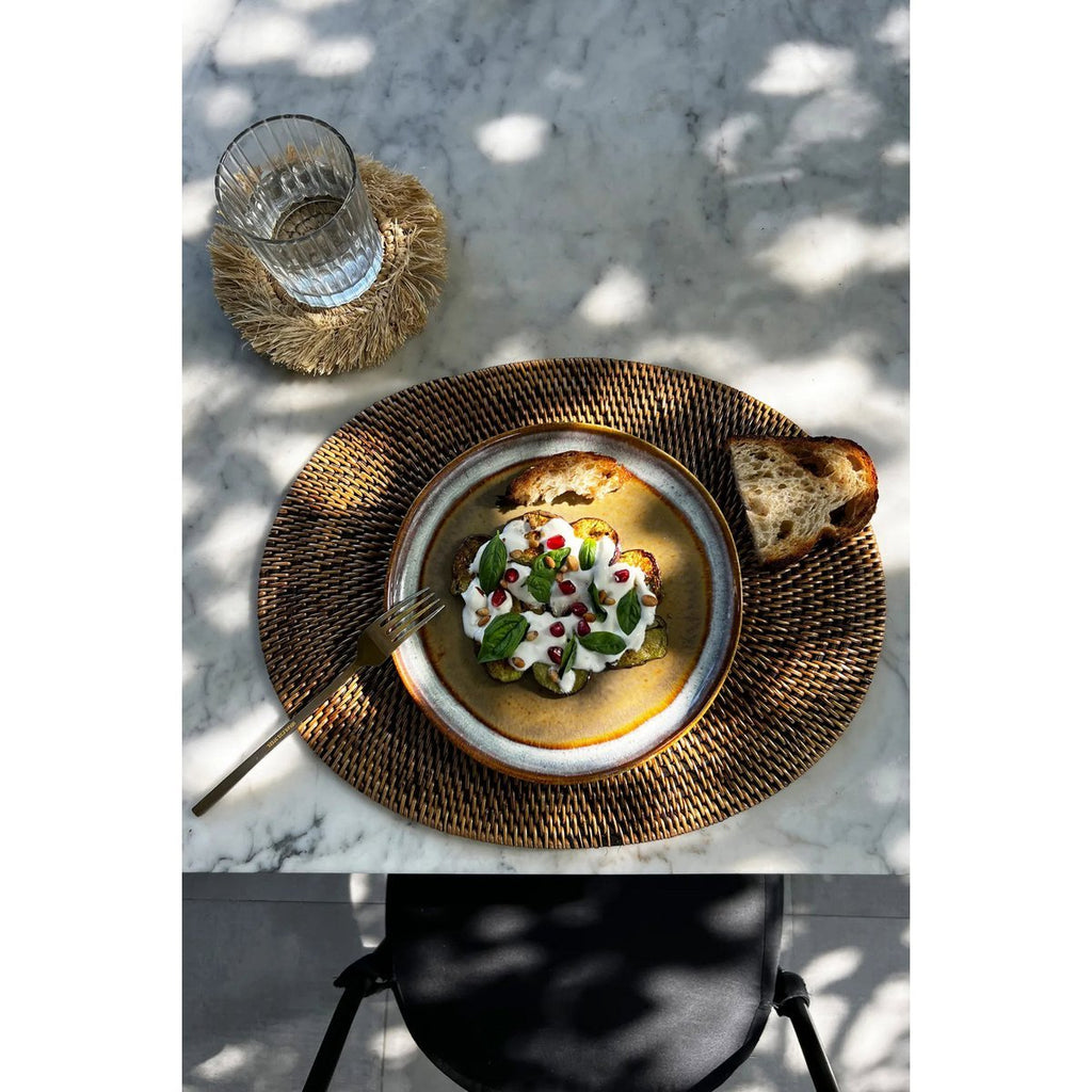 The Colonial Oval Placemat - Natural Brown - LUXONAS HOME