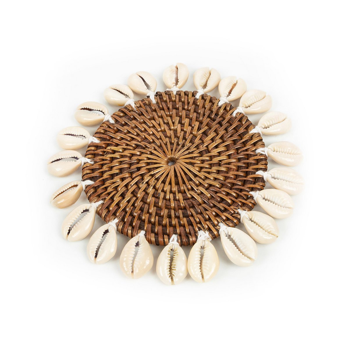 The Colonial Shell Coaster - Natural Brown - LUXONAS HOME
