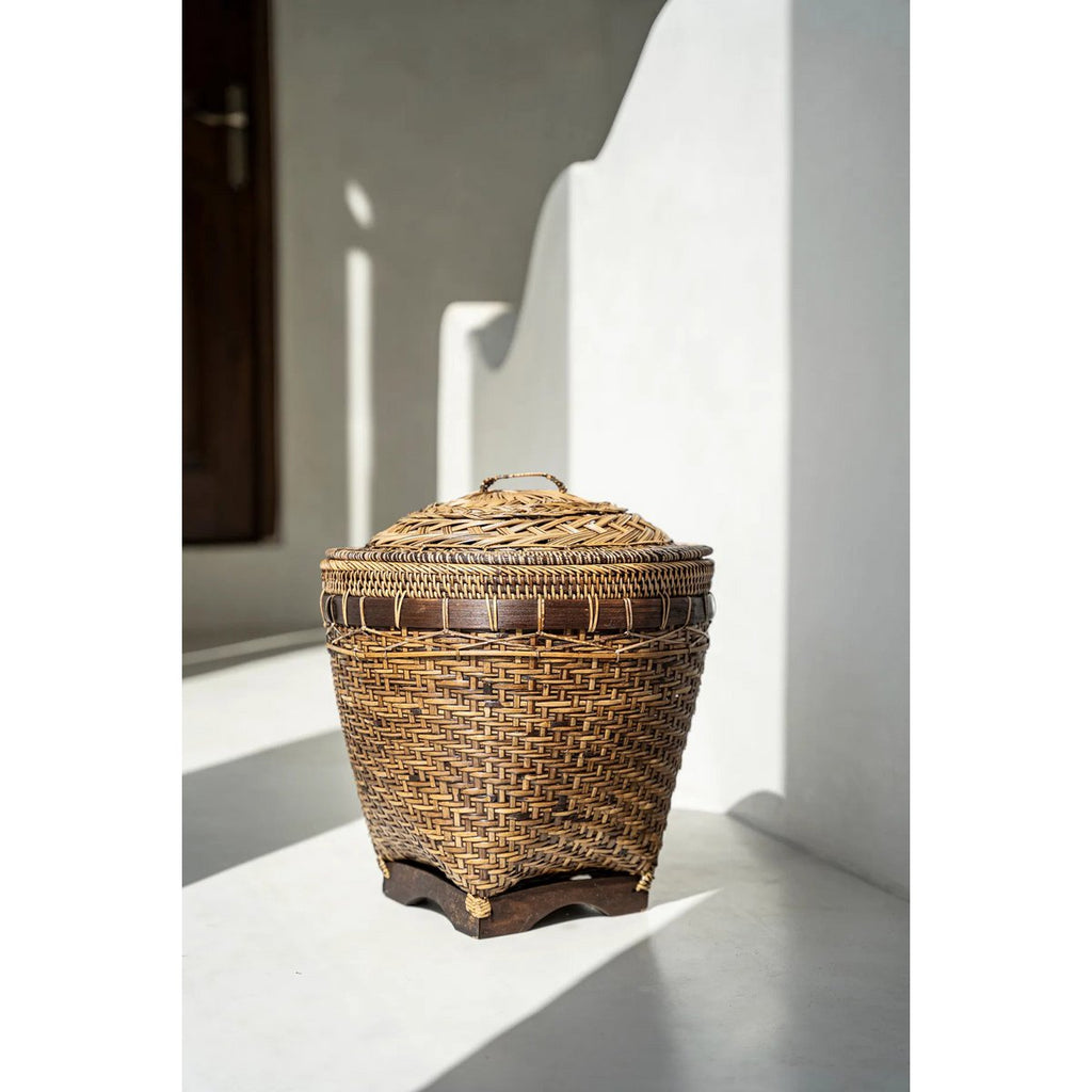 The Colonial Storage Basket - Natural Brown - M - LUXONAS HOME