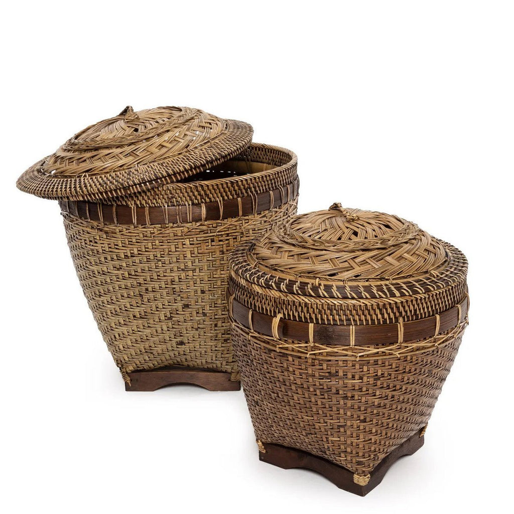 The Colonial Storage Basket - Natural Brown - M - LUXONAS HOME
