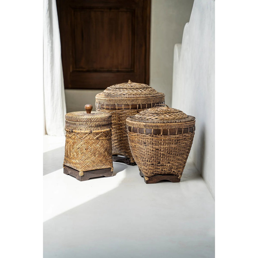 The Colonial Storage Basket - Natural Brown - M - LUXONAS HOME