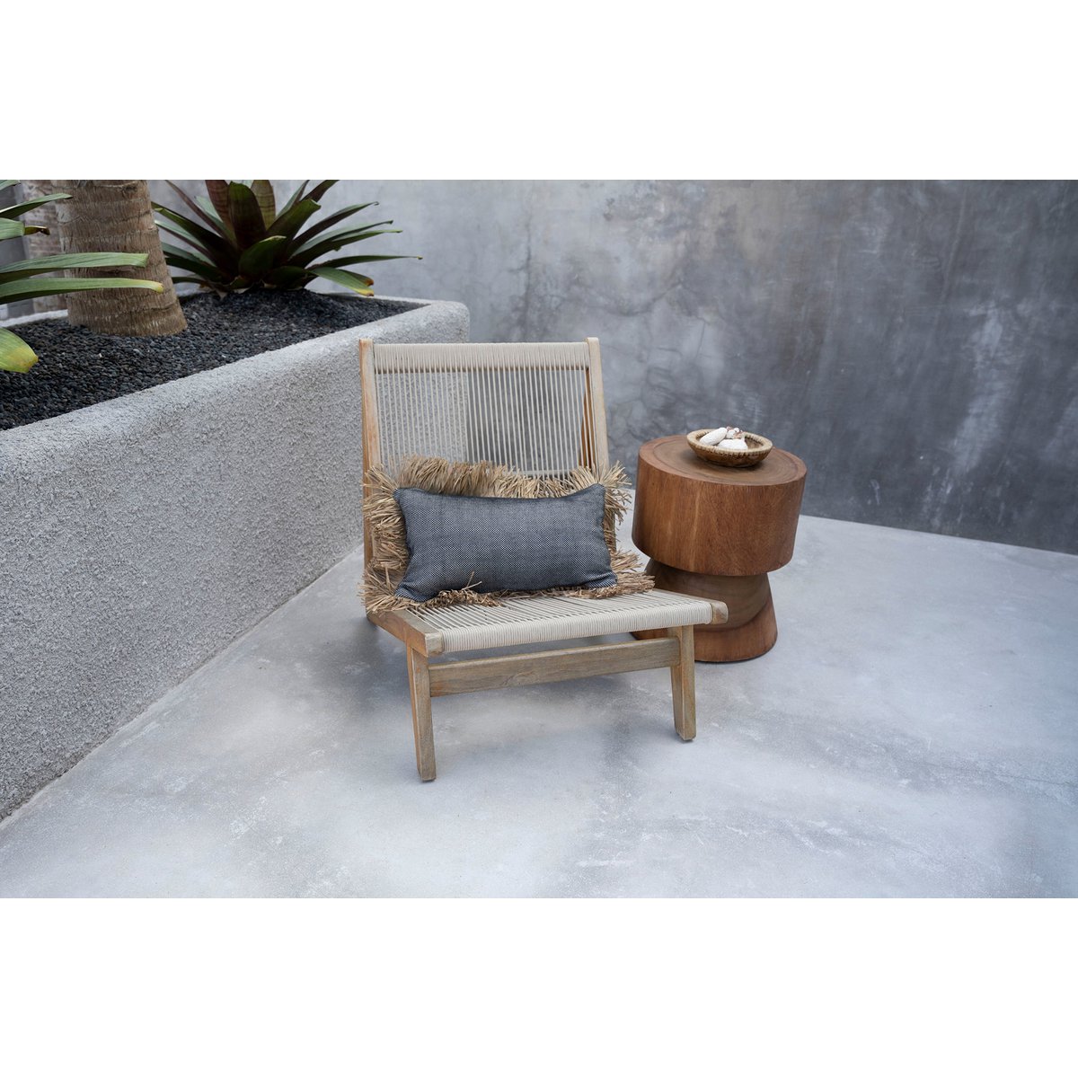 The Cotton Bonita Cushion Cover - Natural Black - 30x50 - LUXONAS HOME