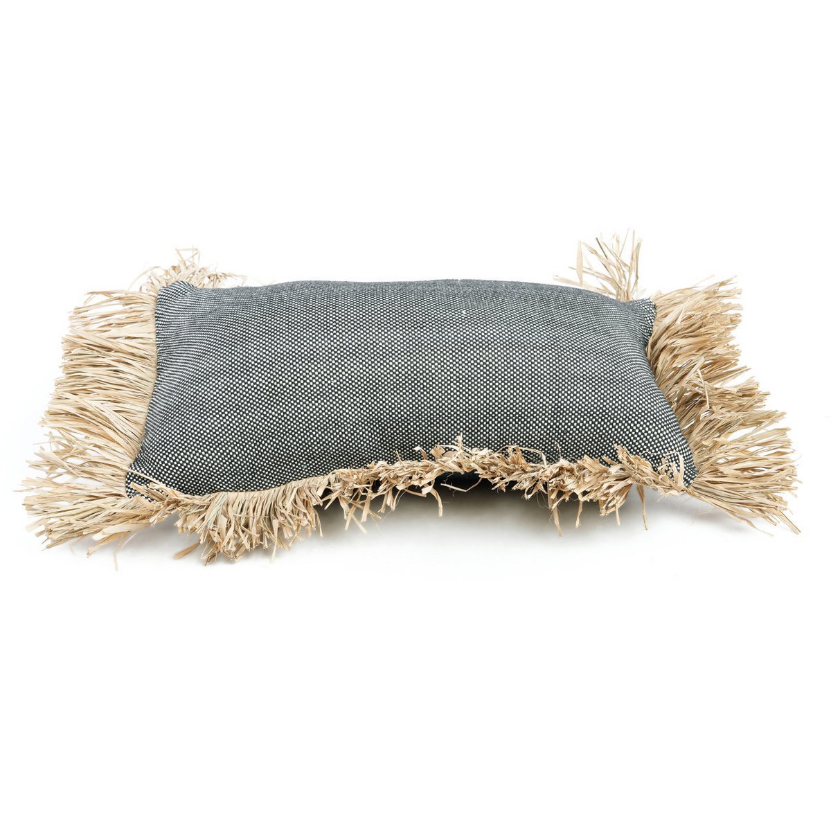 The Cotton Bonita Cushion Cover - Natural Black - 30x50 - LUXONAS HOME