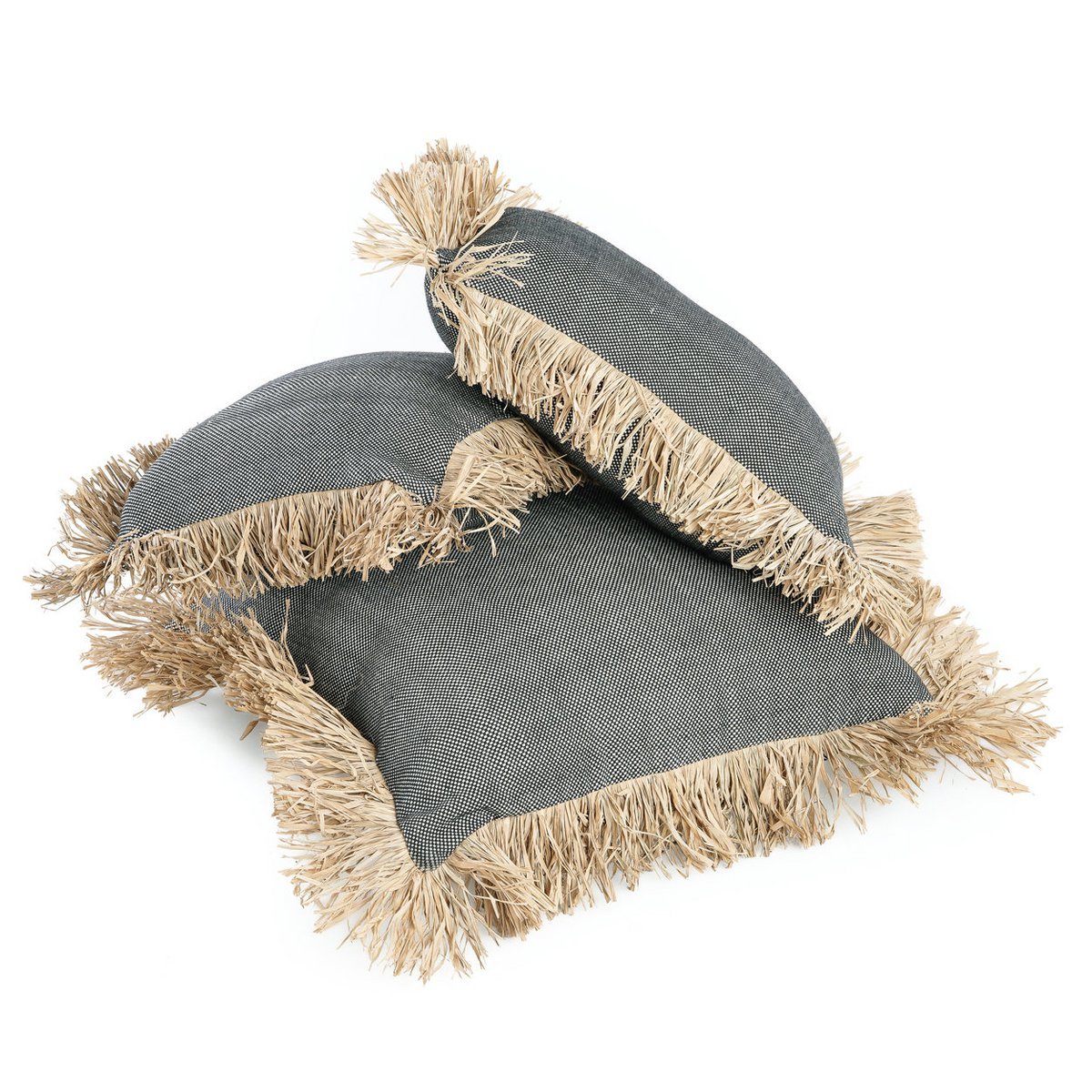The Cotton Bonita Cushion Cover - Natural Black - 30x50 - LUXONAS HOME