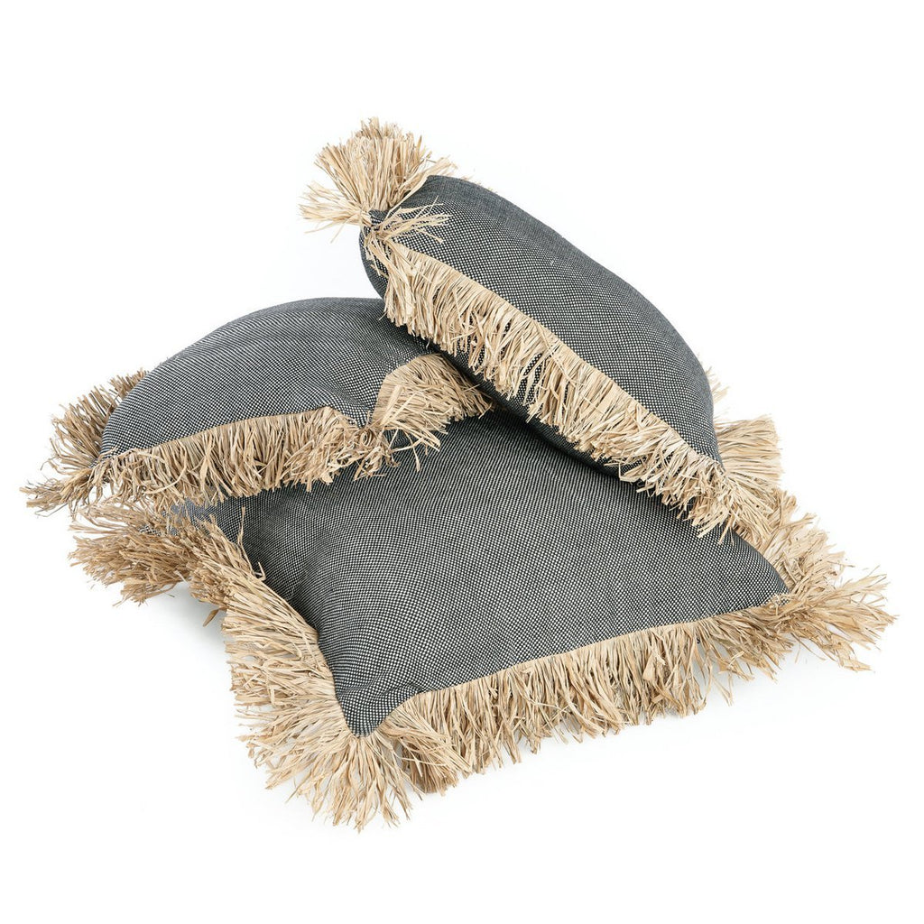 The Cotton Bonita Cushion Cover - Natural Black - 60x60 - LUXONAS HOME