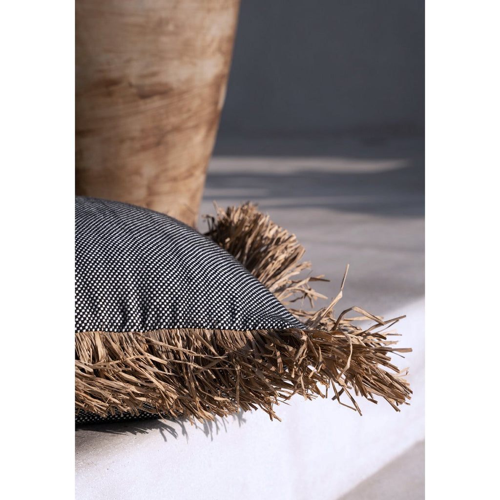 The Cotton Bonita Cushion Cover - Natural Black - 60x60 - LUXONAS HOME
