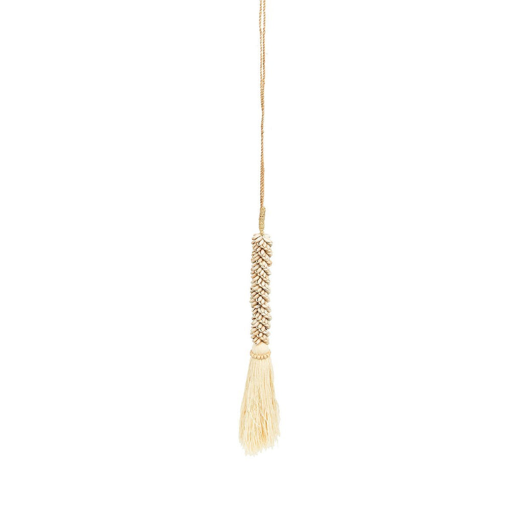 The Cowrie & Cotton Tassel - Natural - LUXONAS HOME