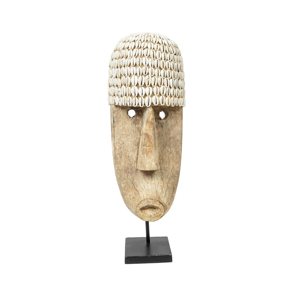 The Cowrie Mask on Stand - Large - LUXONAS HOME