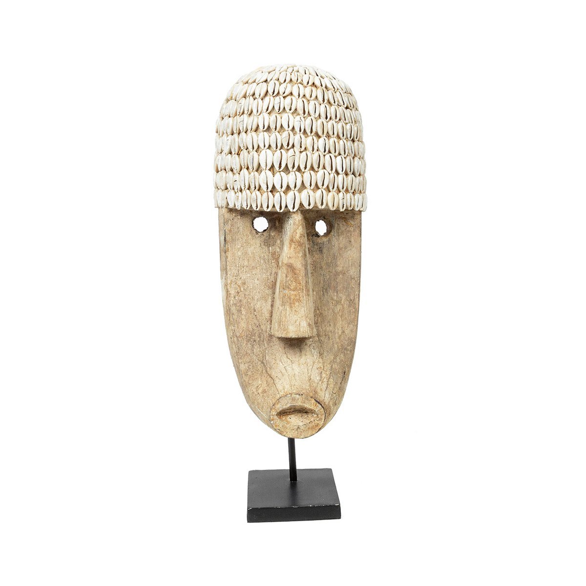 The Cowrie Mask on Stand - Large - LUXONAS HOME