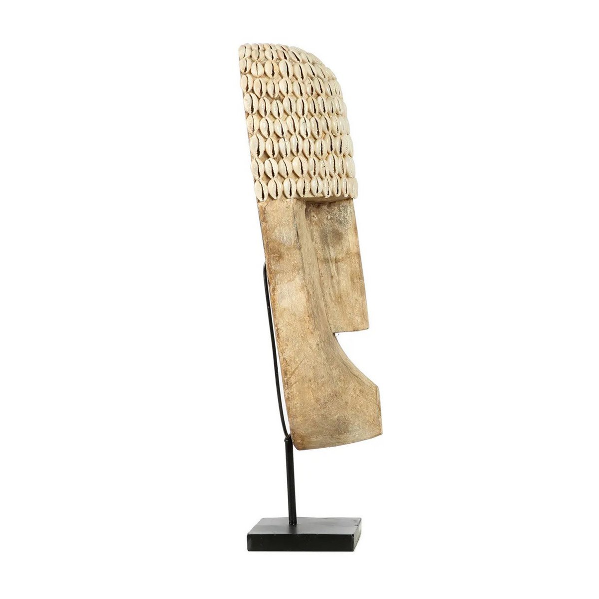 The Cowrie Mask on Stand - Large - LUXONAS HOME