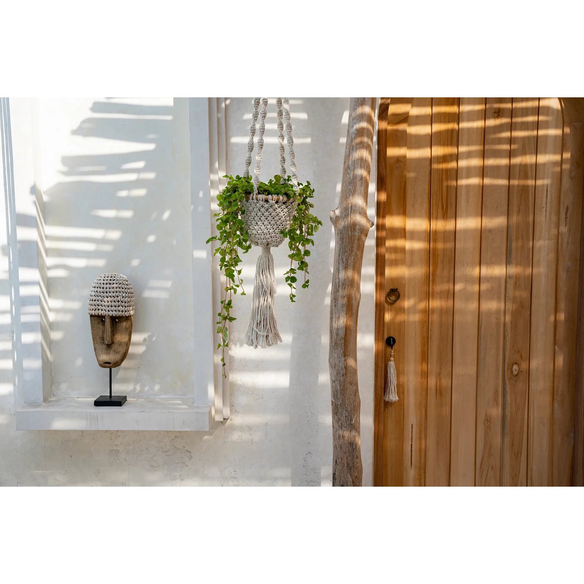 The Cowrie Mask on Stand - Medium - LUXONAS HOME