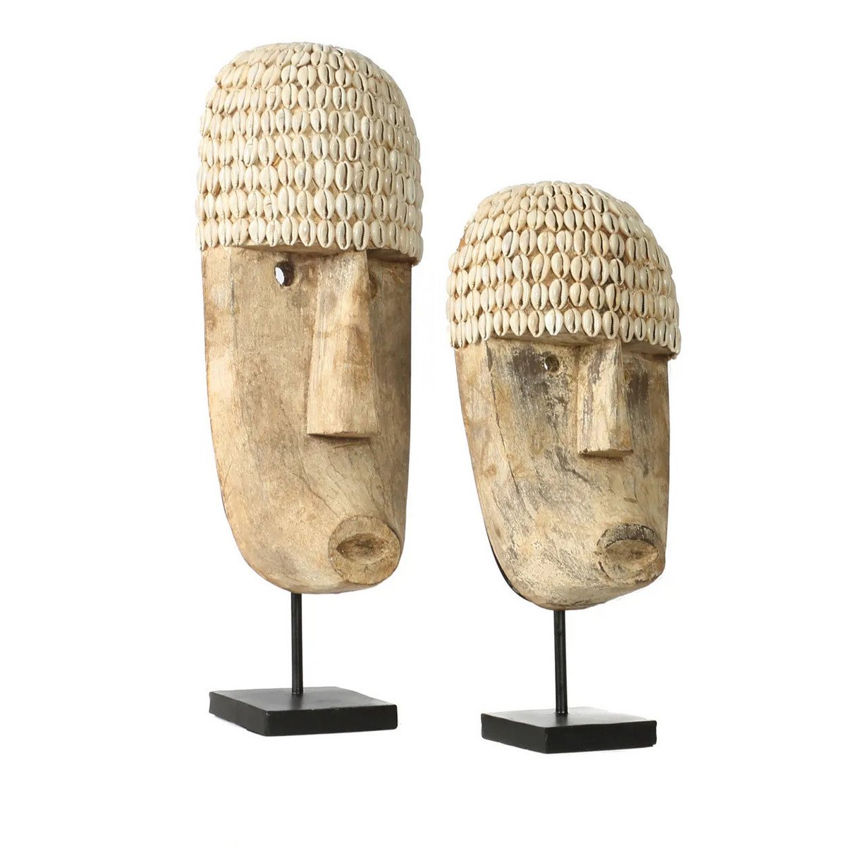 The Cowrie Mask on Stand - Medium - LUXONAS HOME