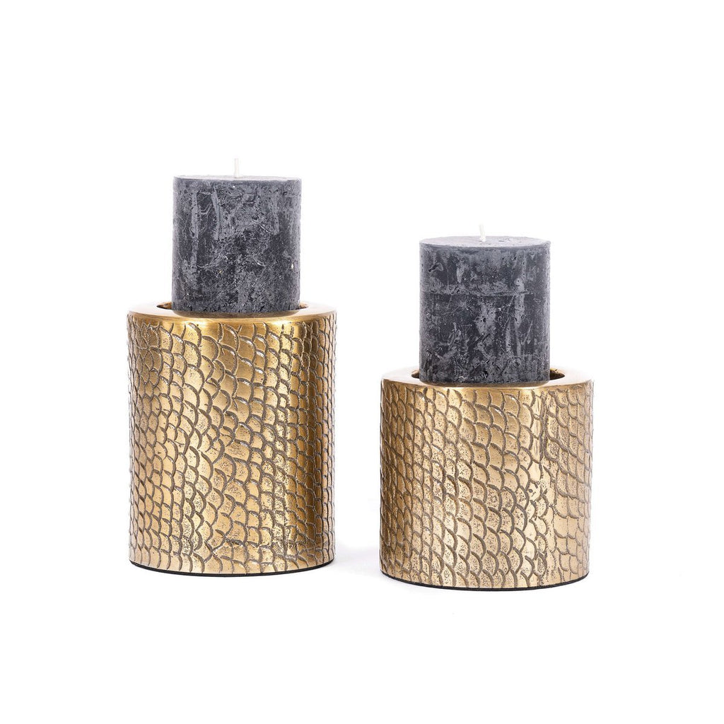 The Croco Candle Holder - Brass - L - LUXONAS HOME