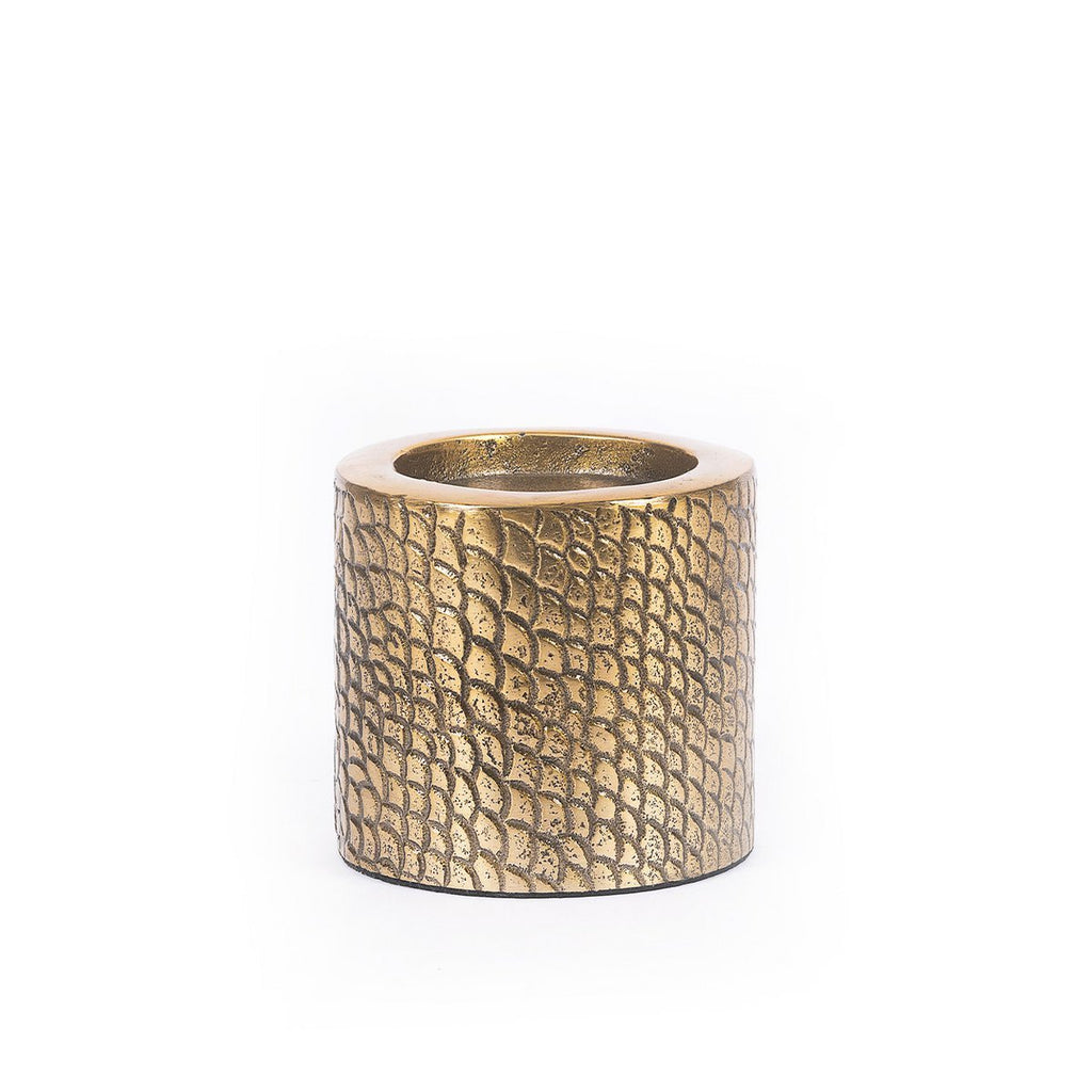 The Croco Candle Holder - Brass - M - LUXONAS HOME