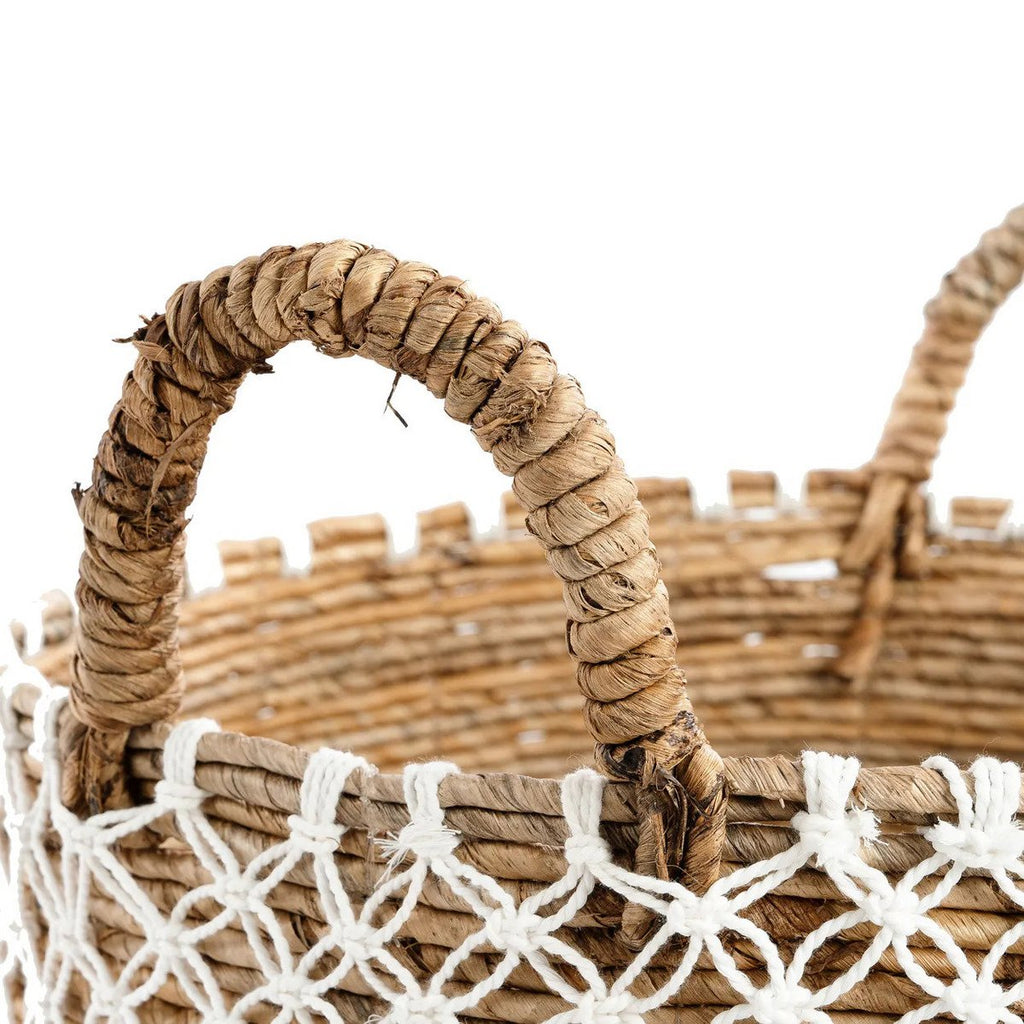 The Crossed Stitched Macrame Basket - L - LUXONAS HOME