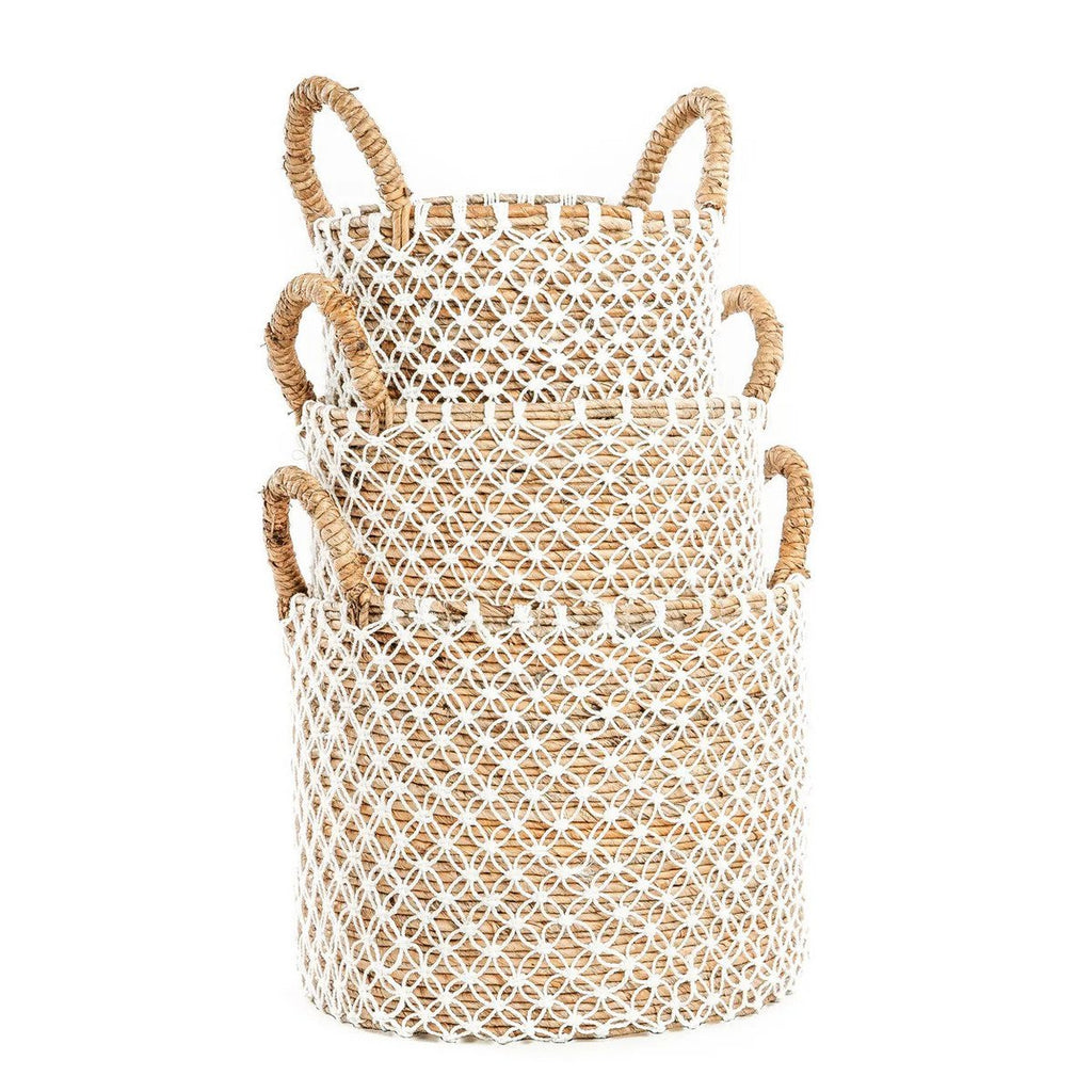 The Crossed Stitched Macrame Basket - L - LUXONAS HOME