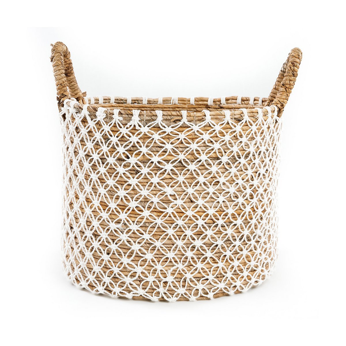 The Crossed Stitched Macrame Basket - L - LUXONAS HOME