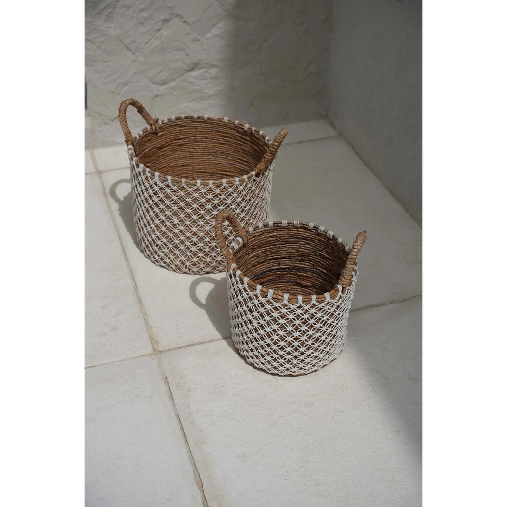 The Crossed Stitched Macrame Basket - M - LUXONAS HOME