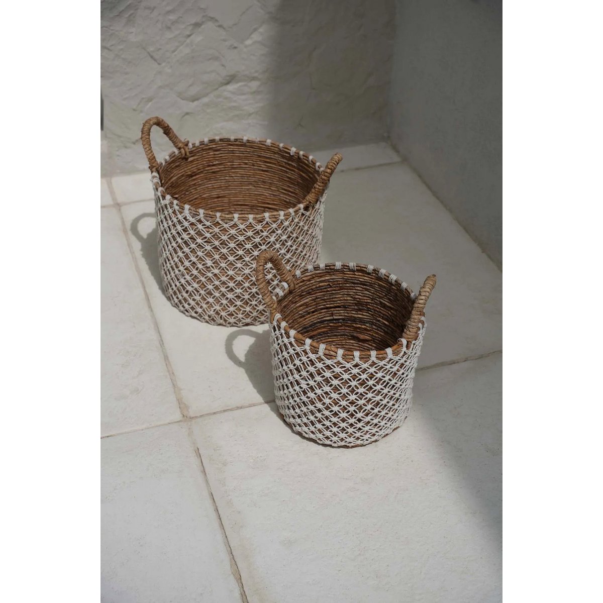 The Crossed Stitched Macrame Basket - M - LUXONAS HOME