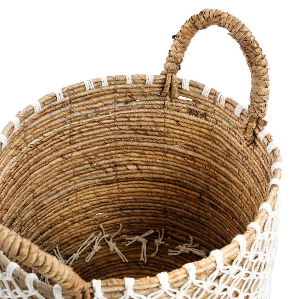 The Crossed Stitched Macrame Basket - M - LUXONAS HOME