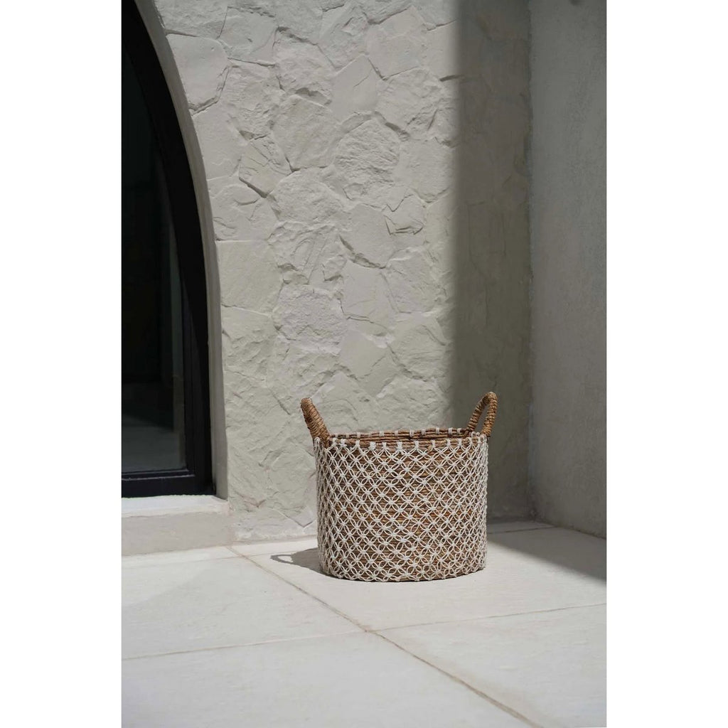 The Crossed Stitched Macrame Basket - M - LUXONAS HOME