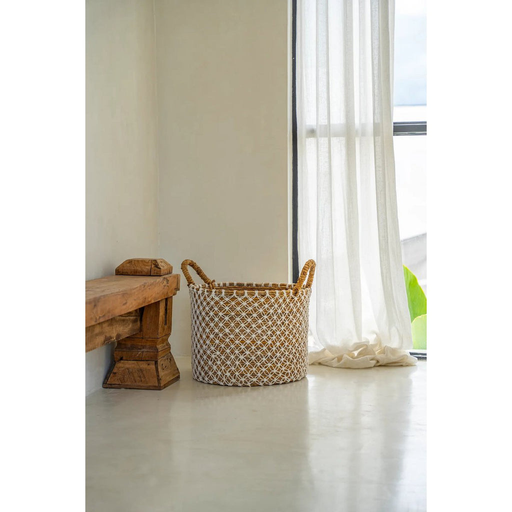 The Crossed Stitched Macrame Basket - S - LUXONAS HOME