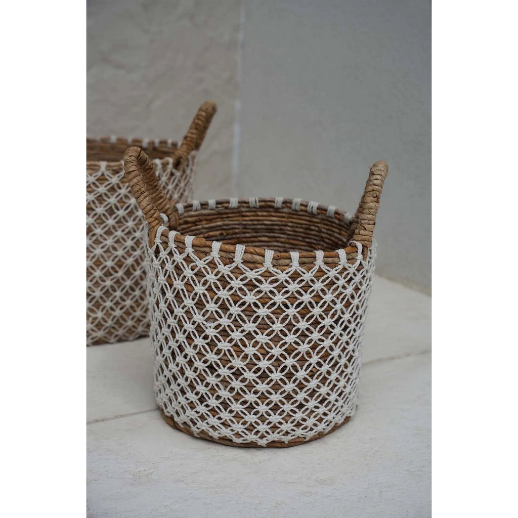 The Crossed Stitched Macrame Basket - S - LUXONAS HOME