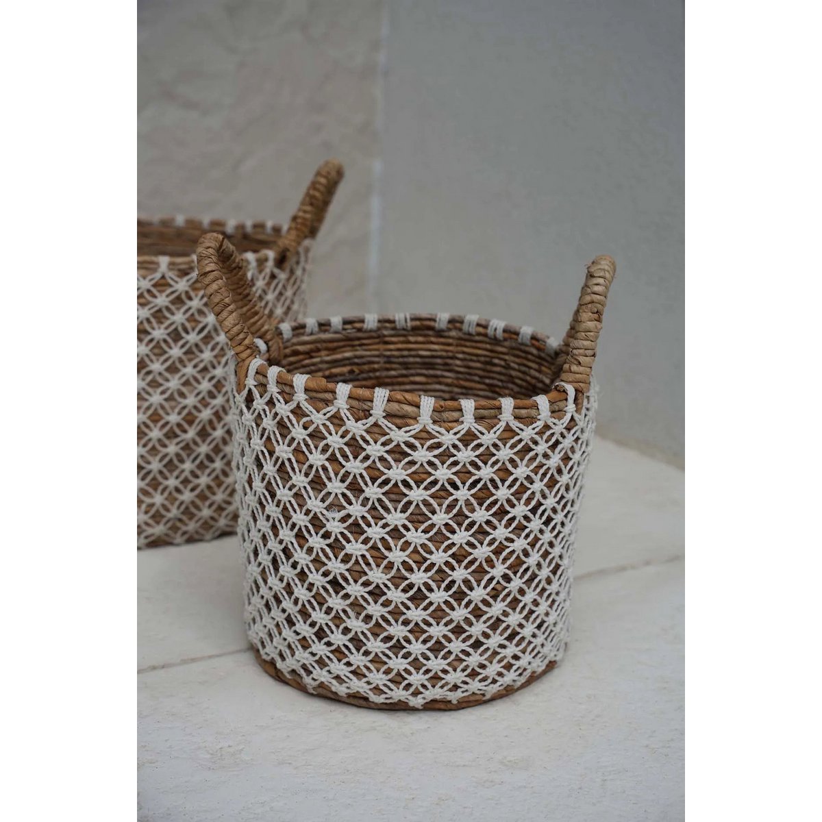 The Crossed Stitched Macrame Basket - S - LUXONAS HOME