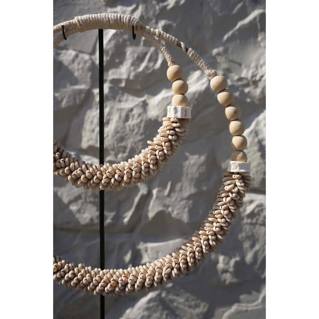 The Double Shell Necklace On Stand - Natural - LUXONAS HOME