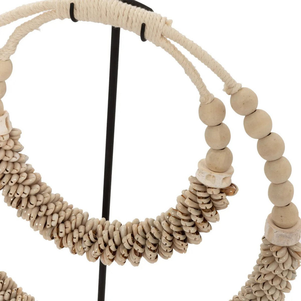 The Double Shell Necklace On Stand - Natural - LUXONAS HOME
