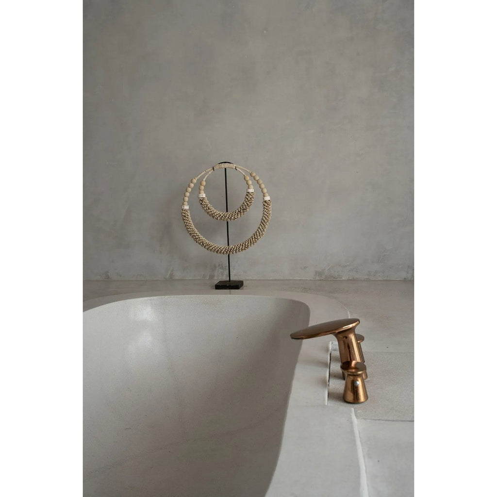 The Double Shell Necklace On Stand - Natural - LUXONAS HOME