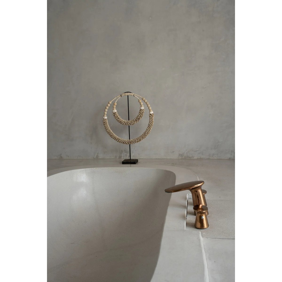 The Double Shell Necklace On Stand - Natural - LUXONAS HOME