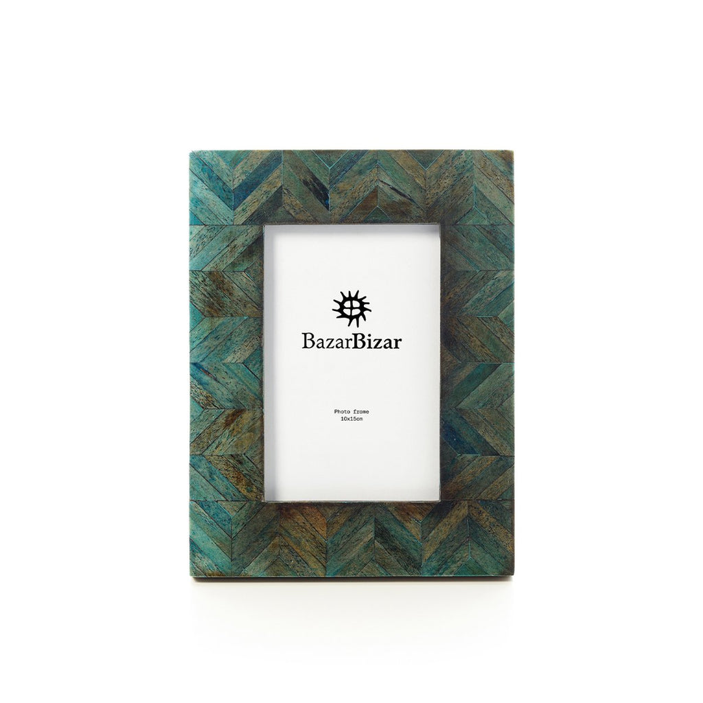 The Drift Bleu Mosaic Frame - 10x15 - LUXONAS HOME