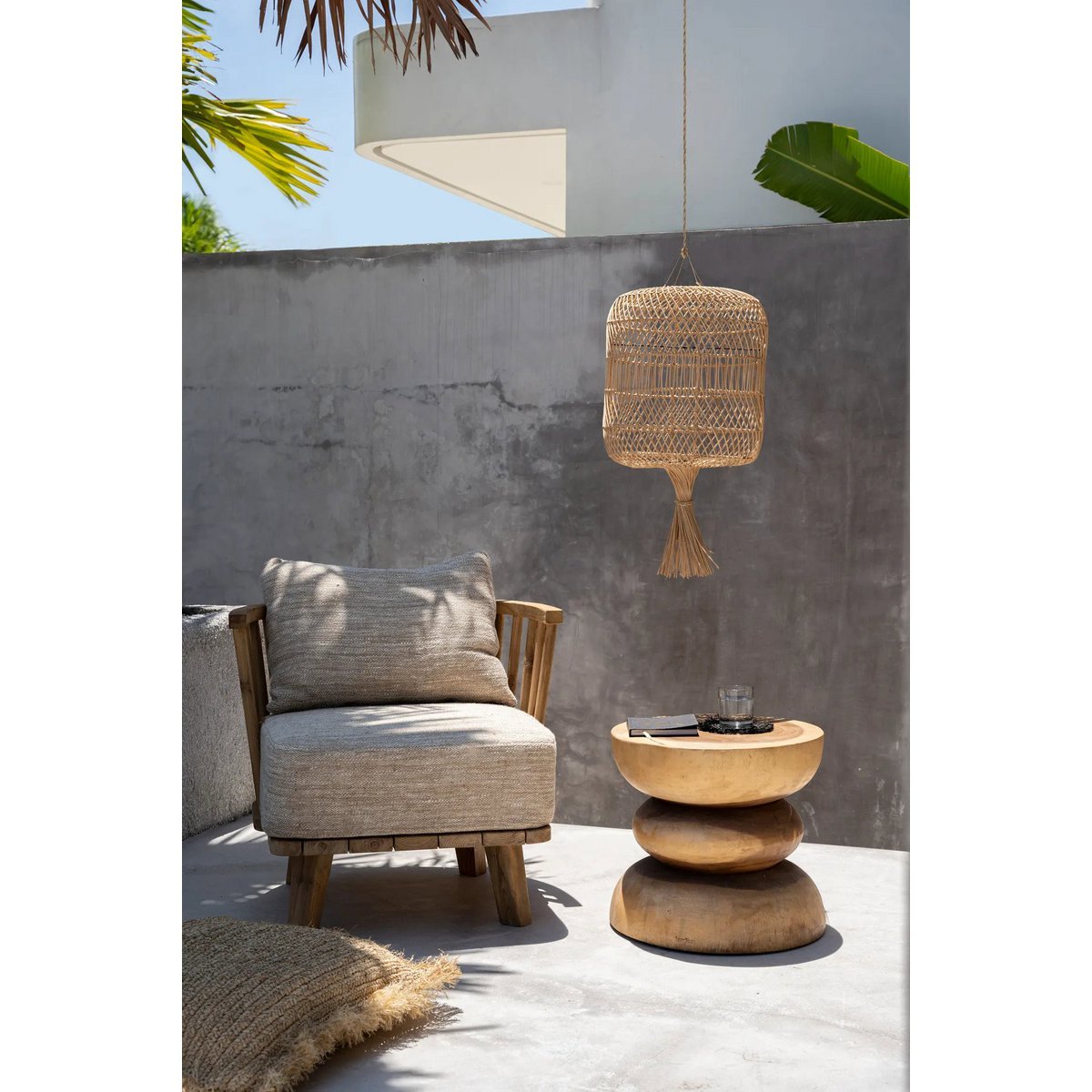 The Dumpling Floor Lamp - Pendant - Natural - L - LUXONAS HOME