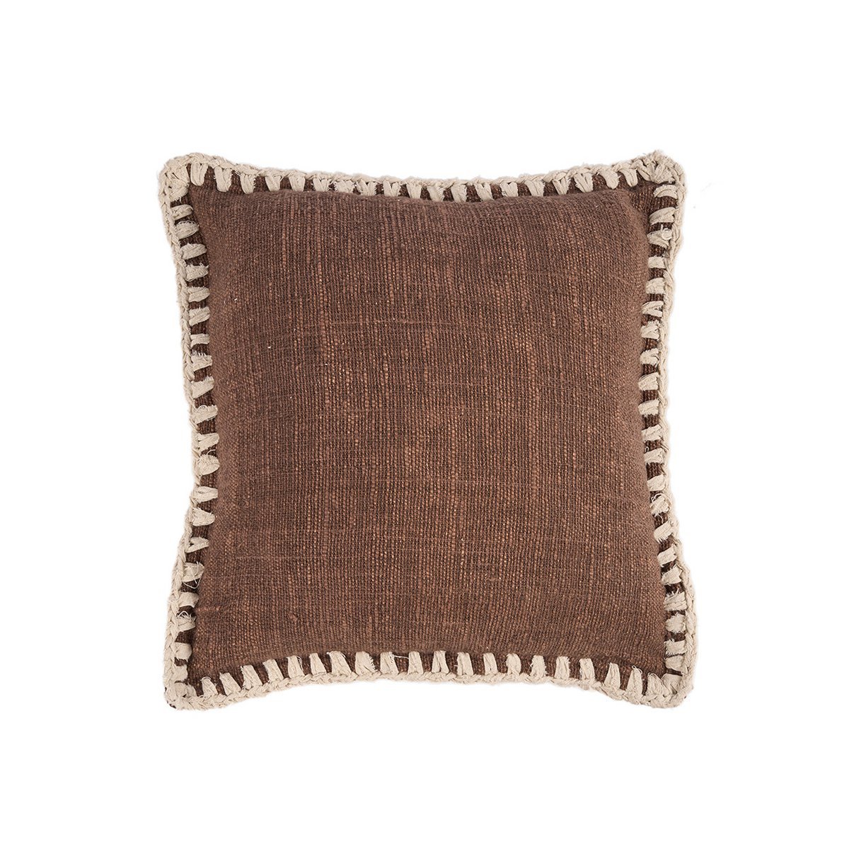 The Espresso Edge Cushion Cover - Brown White - LUXONAS HOME