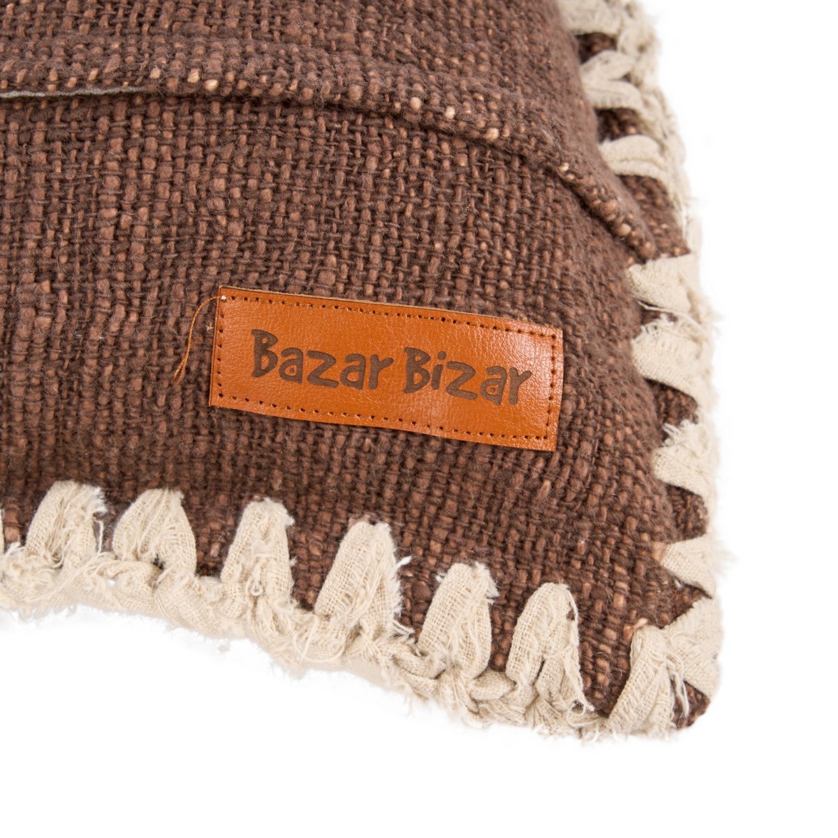 The Espresso Edge Cushion Cover - Brown White - LUXONAS HOME