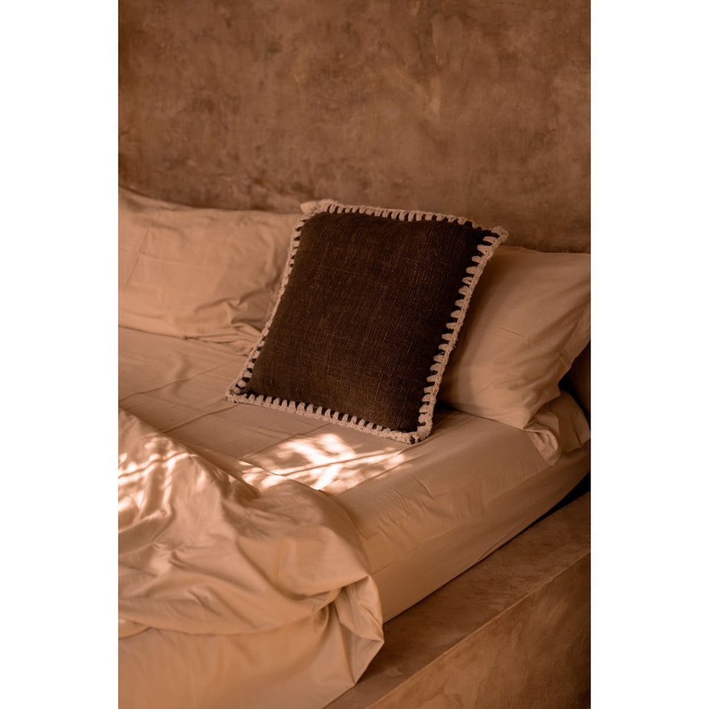 The Espresso Edge Cushion Cover - Brown White - LUXONAS HOME