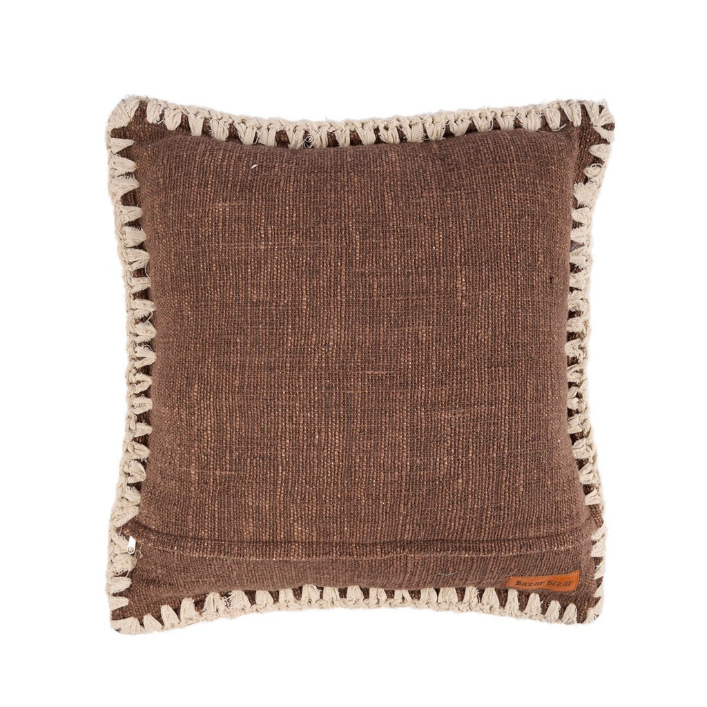 The Espresso Edge Cushion Cover - Brown White - LUXONAS HOME