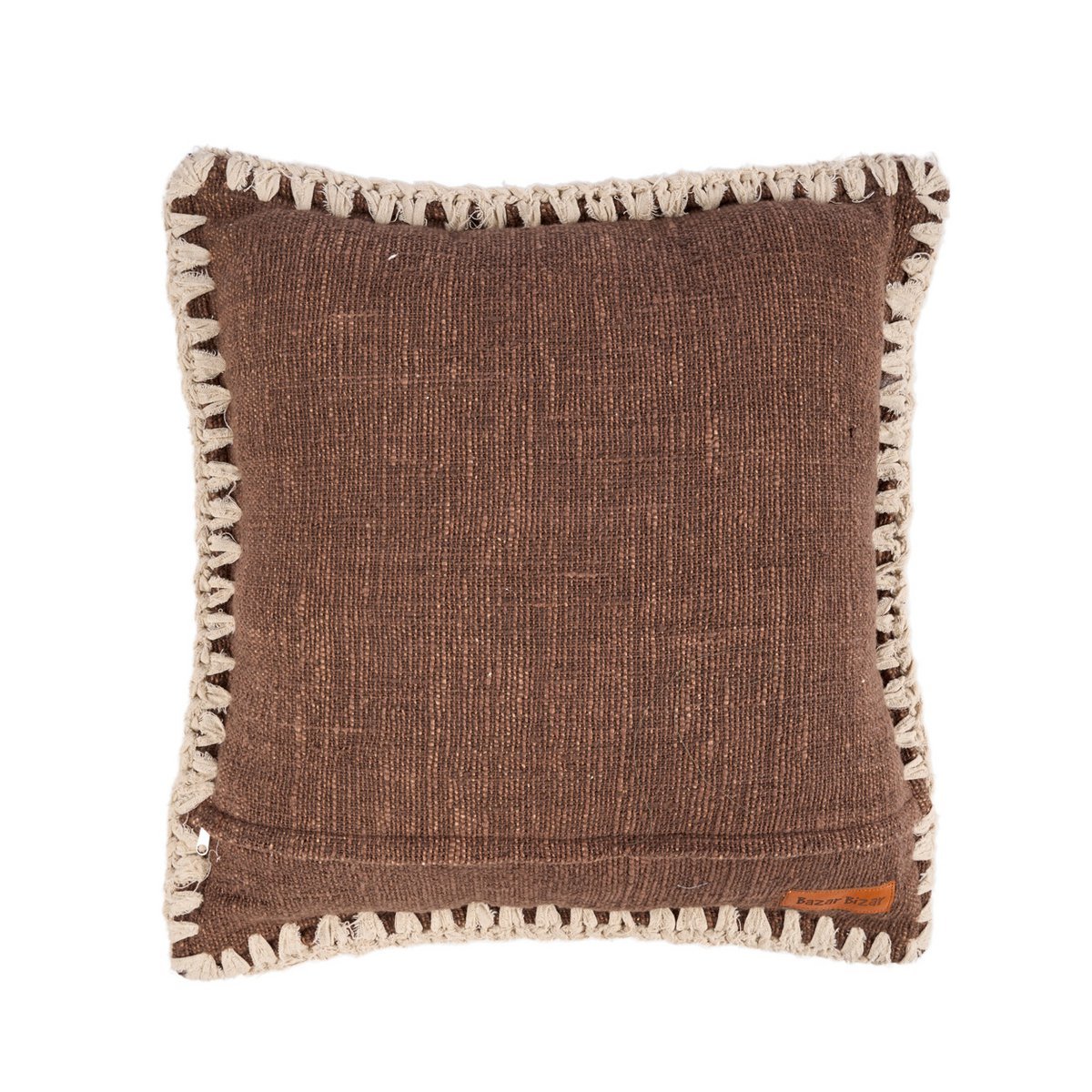 The Espresso Edge Cushion Cover - Brown White - LUXONAS HOME