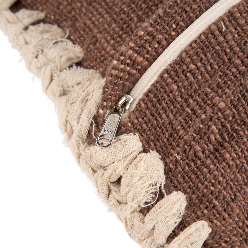 The Espresso Edge Cushion Cover - Brown White - LUXONAS HOME