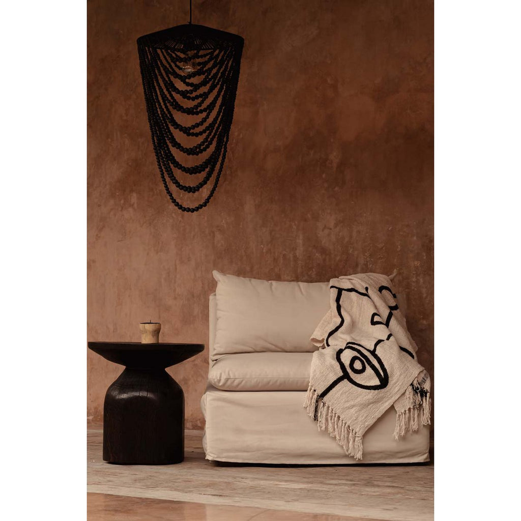 The Evil Eye Bed Throw - Natural Black - LUXONAS HOME