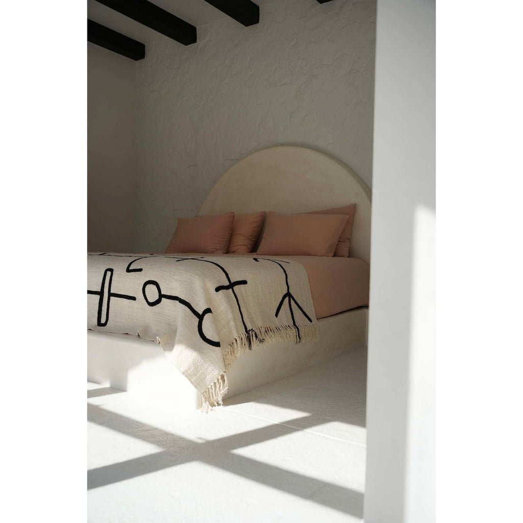 The Evil Eye Bed Throw - Natural Black - LUXONAS HOME