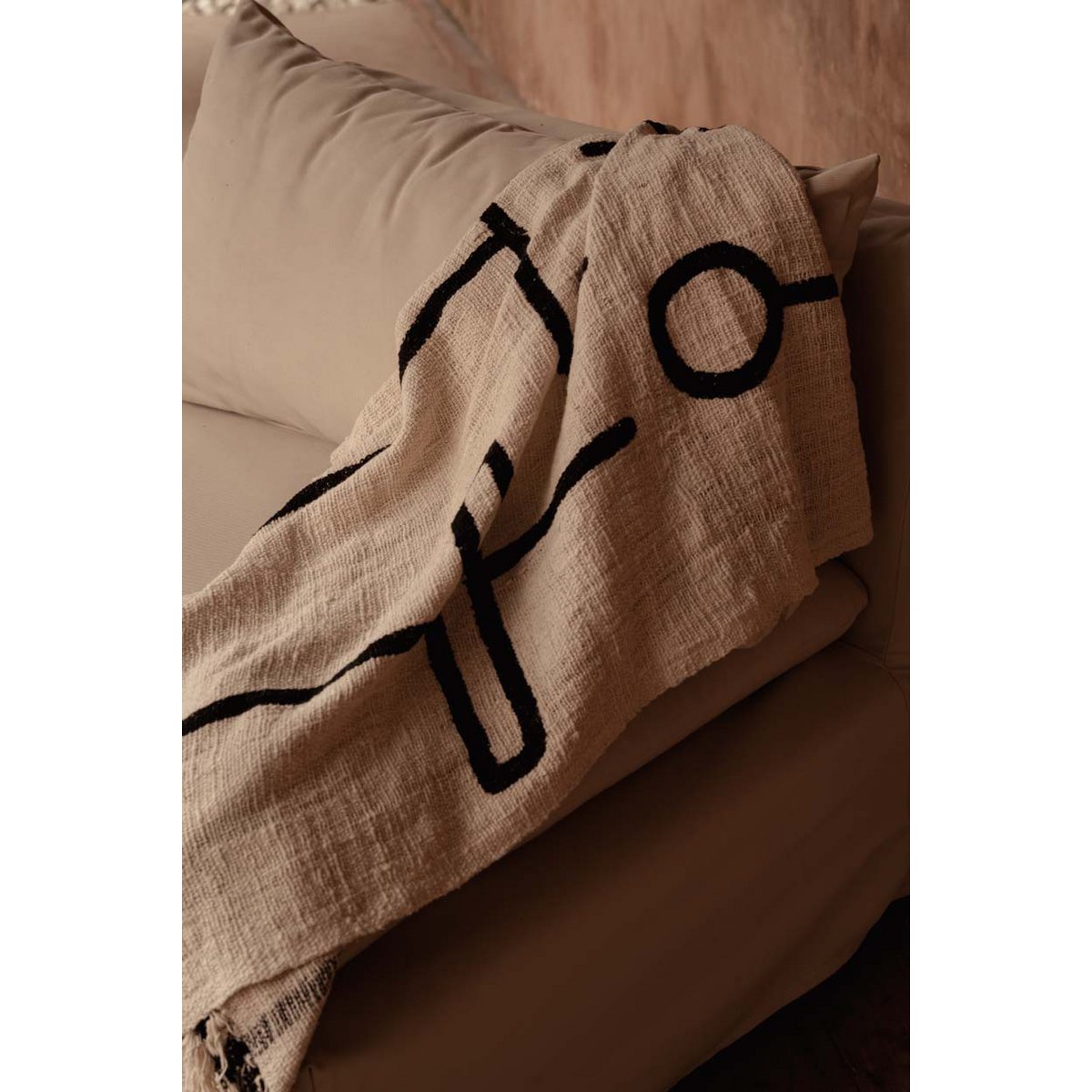 The Evil Eye Bed Throw - Natural Black - LUXONAS HOME