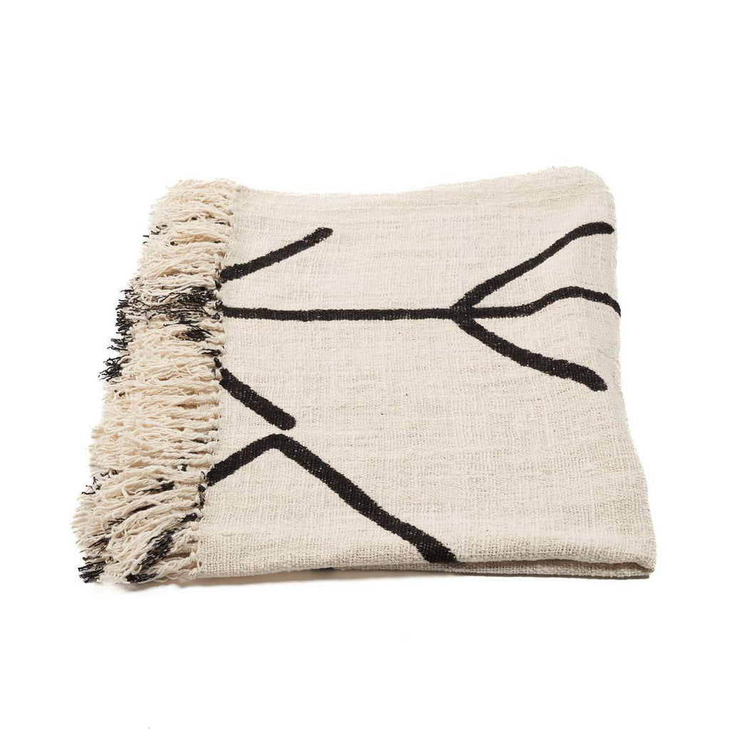 The Evil Eye Bed Throw - Natural Black - LUXONAS HOME