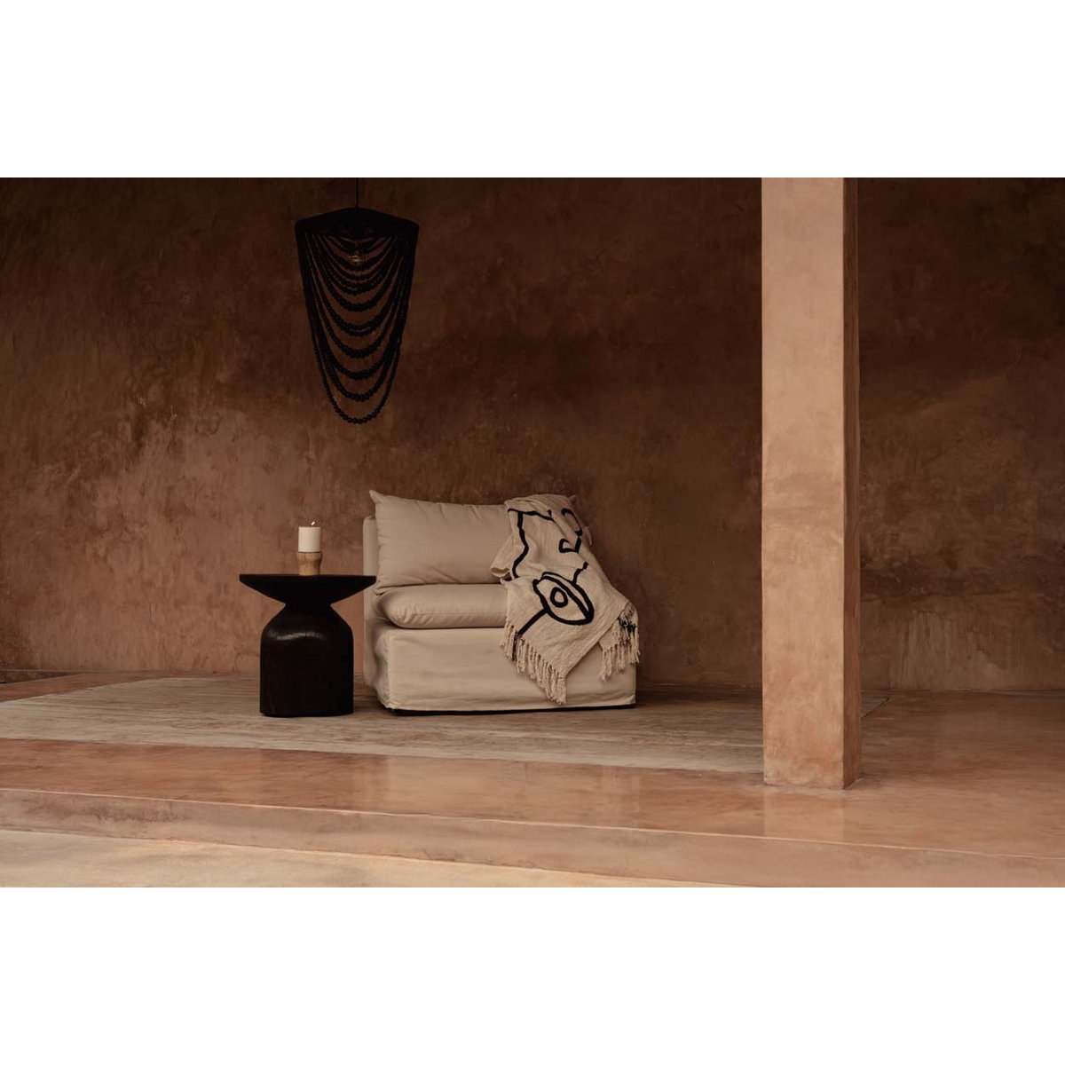 The Evil Eye Bed Throw - Natural Black - LUXONAS HOME