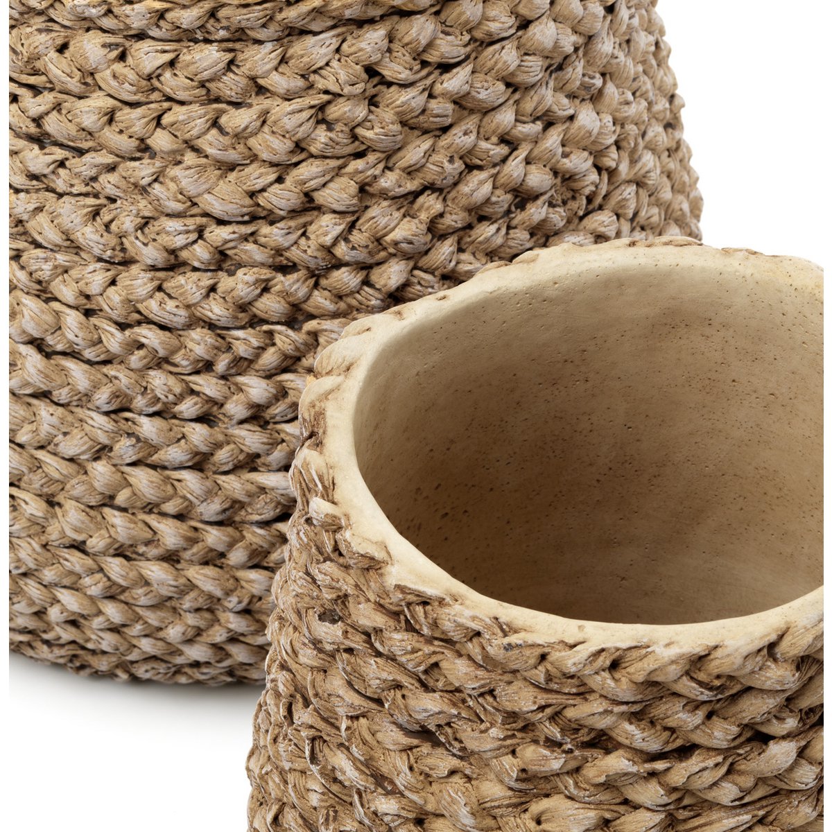 The Fake Braided Planter - Natural - M - LUXONAS HOME