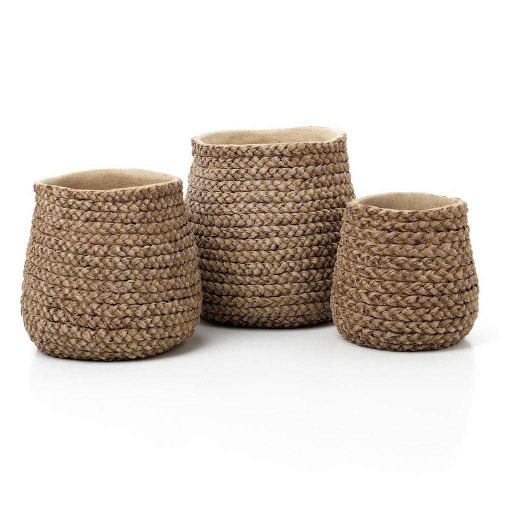 The Fake Braided Planter - Natural - M - LUXONAS HOME