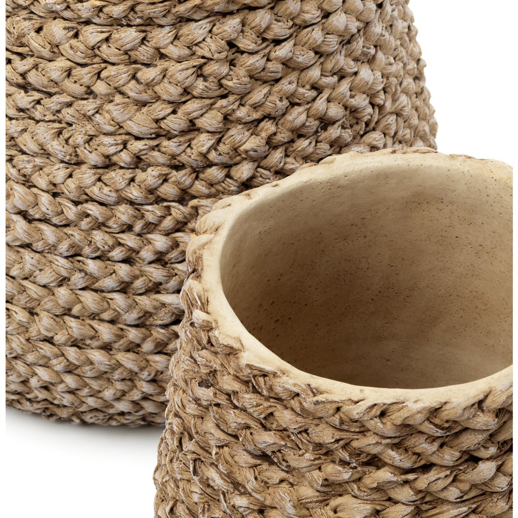 The Fake Braided Planter - Natural - S - LUXONAS HOME
